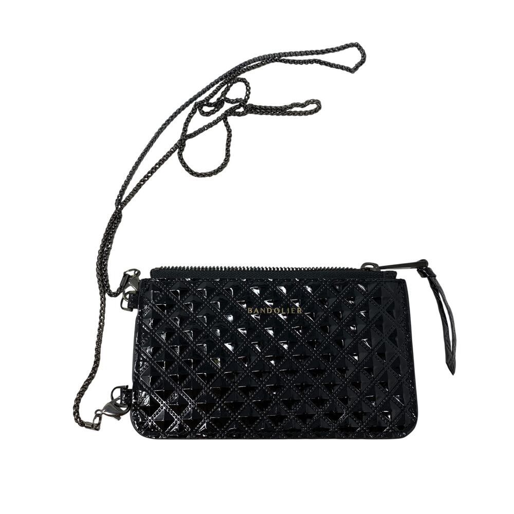 Bandolier Sheila Pyramid Pouch In Black With Removable Chain Strap